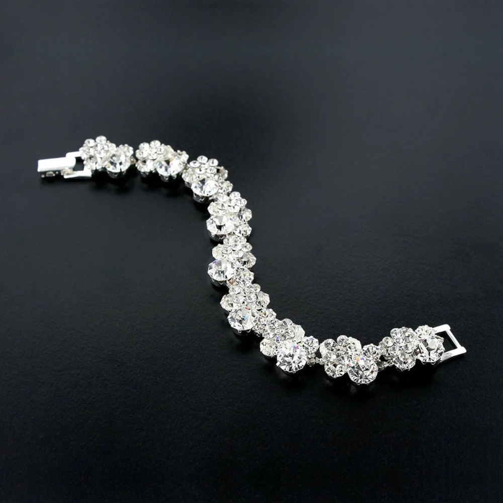 Designer Giavan Swarovski Crystal Cluster Bracelet Bridal Formal